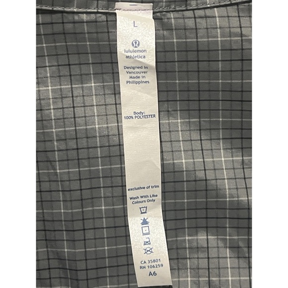 Lululemon Jacket Men’s Gray Large Plaid Shirt Reversible Reflective Windbreaker - Picture 15 of 16